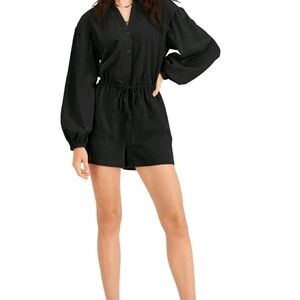 Black Long Sleeve Romper #chic